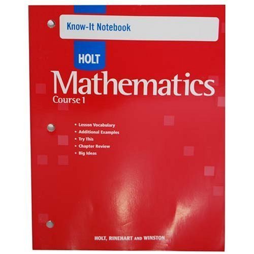 Holt Mathematics Texas: Know-It Notebook Course 1 - HOLT, RINEHART AND WINSTON