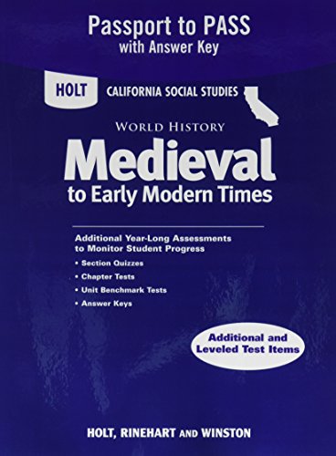 Stock image for Holt World History California: Passport to Pass with Answer Key Grades 6-8 Medieval Times for sale by ThriftBooks-Dallas