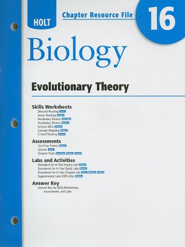 Stock image for Holt: Biology - Evolutionary Theory - Chapter Resource File 16 [Paperback] by for sale by Nationwide_Text