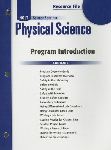 Stock image for Holt Science Spectrum: Physical Science with Earth and Space Science: Program Introduction Resource File for sale by Dailey Ranch Books