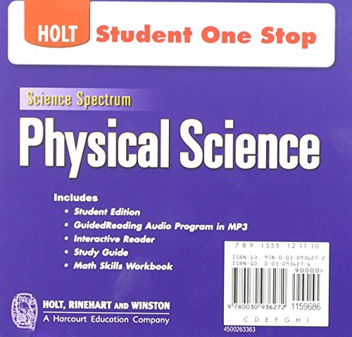 Holt Science Spectrum: Physical Science with Earth and Space Science: Student One-Stop CD-ROM 2008 (9780030936272) by HOLT, RINEHART AND WINSTON