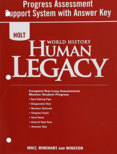 Imagen de archivo de World History: Human Legacy: Progress Assessment Support System With Answer Key a la venta por Wizard Books