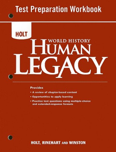 Imagen de archivo de World History: Human Legacy Full Survey: Test Preparation Workbook a la venta por Allied Book Company Inc.