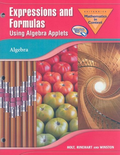 Beispielbild fr Expressions and Formulas Using Algebra Applets Grade 6: Holt Math in Context (Math in Context 2006) zum Verkauf von dsmbooks