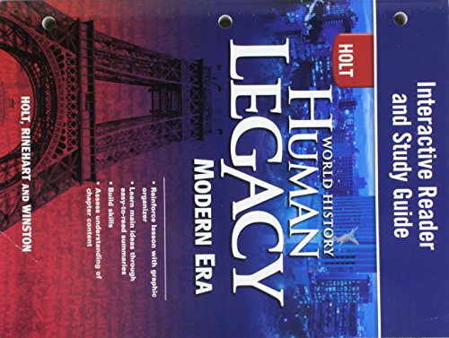 Imagen de archivo de Holt World History: Human Legacy : Interactive Reader and Study Guide Modern Era a la venta por Better World Books