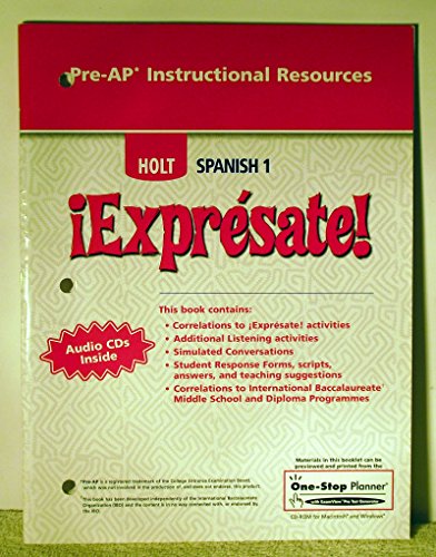 Imagen de archivo de Expresate: Pre-Ap Instructional Resources Levels 1a/1b/1 ; 9780030941887 ; 0030941881 a la venta por APlus Textbooks
