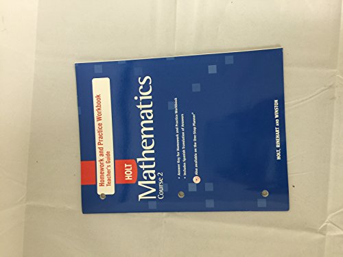 9780030945755: Holt Mathematics: Homework and Practice Workbook Course 2