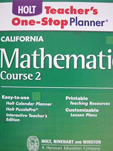 9780030945878: Holt Mathematics California: Teachers One-Stop Planner Cd-Rom Course 2