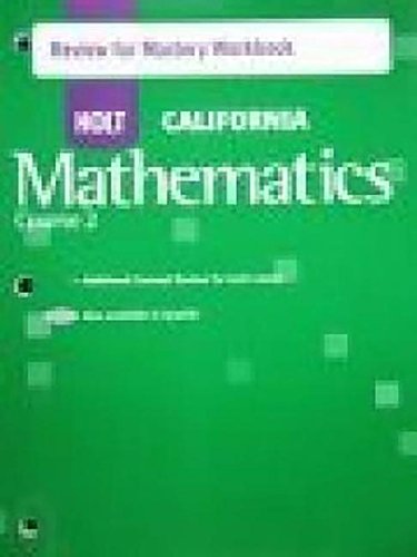 Stock image for Holt Mathematics California: Review for Mastery Workbook Course 2 for sale by SecondSale