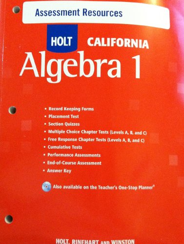 9780030946035: Holt Algebra 1 California: Assessment Resources with Answers Algebra 1