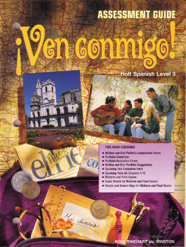 Imagen de archivo de Ven Conmigo! Spanish Level 3 Assessment Guide (1996 Copyright) a la venta por ~Bookworksonline~