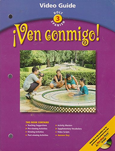 Imagen de archivo de Ven Conmigo! Level 3 Video Guide With Answer Key (1996 Copyright) a la venta por ~Bookworksonline~