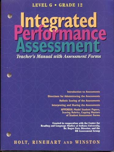 Imagen de archivo de Integrated Performance Assessment Teacher's Manual with Assessment Forms a la venta por Better World Books