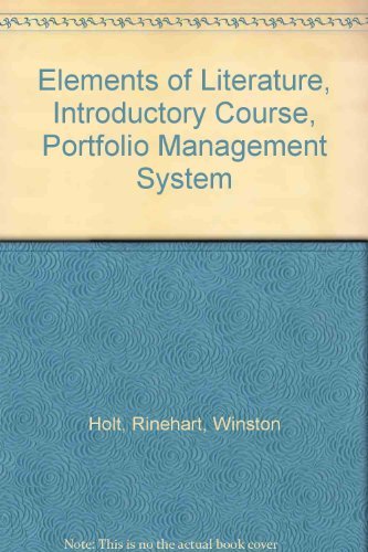 Stock image for "Elements of Literature, Introductory Course, Portfolio Management Sys for sale by Hawking Books