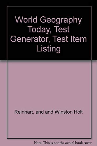 Imagen de archivo de World Geography Today, Test Generator, Test Item Listing a la venta por Bookmans