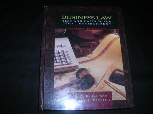 Beispielbild fr Business Law : Text and Cases in the Legal Environment zum Verkauf von Better World Books: West