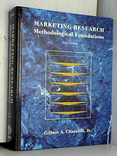 Imagen de archivo de Marketing Research: Methodological Foundations a la venta por Half Price Books Inc.