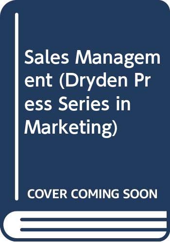 Imagen de archivo de Sales Management a la venta por Better World Books