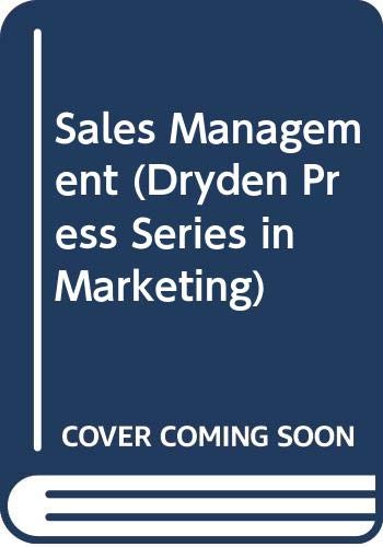 Stock image for Sales Management for sale by Better World Books