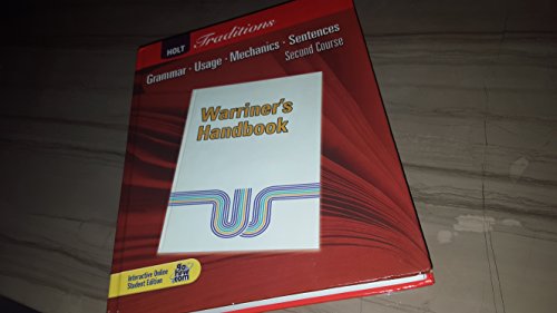 Beispielbild fr Warriner's Handbook : Grammar, Usage, Mechanics, Sentence: Second Course zum Verkauf von Better World Books