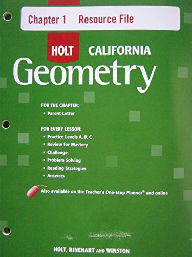 Imagen de archivo de Holt Geometry California: Chapter Resource File #1 with Answers Geometry a la venta por Wonder Book