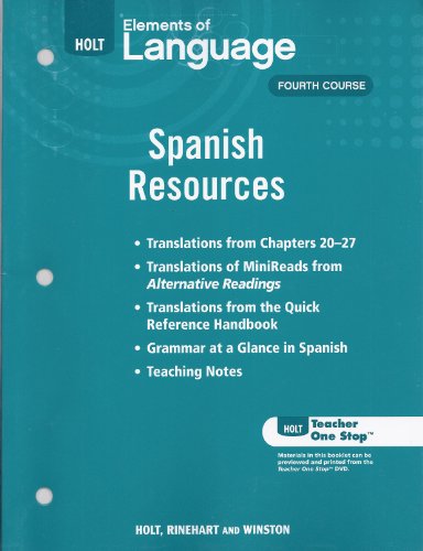 Stock image for Spanish Resources Eolang 2009 Gr 10 for sale by Nationwide_Text