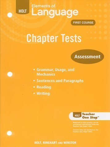 9780030991509: Holt Elements of Language First Course Chapter Tests