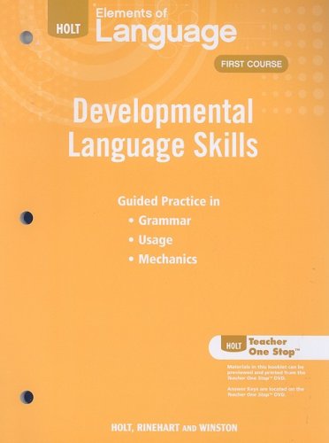 Imagen de archivo de Elements of Language: Developomental Language Skills-First Course a la venta por Nationwide_Text