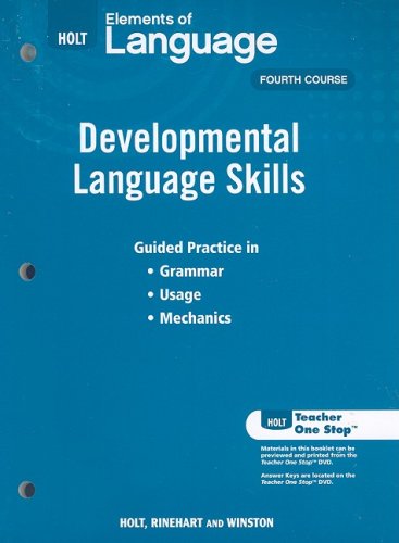 9780030991981: Elements of Language, Grade 10 Developmental Language Skills: Holt Elements of Language Fourth Course (Eolang 2009)