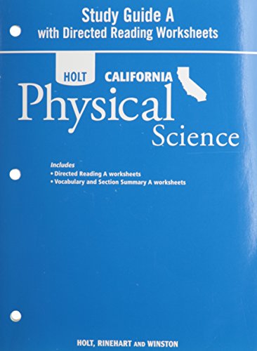 9780030993954: Science & Technology Study Guide a With Directed Reading Worksheets Physical Science Grade 8: Holt Science & Technology California