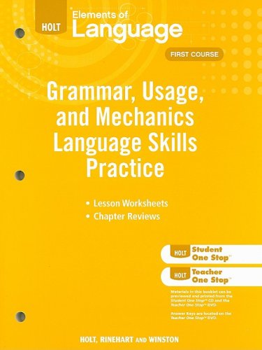 9780030994142: Elements of Language, Grade 7 Grammar, Usage, and Mechanics Language Skills Practice: Holt Elements of Language First Course