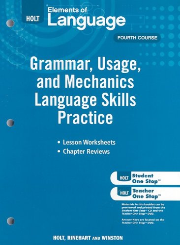 9780030994173: Elements of Language, Grade 10 Grammar, Usage, and Mechanics Language Skills Practice: Holt Elements of Language Fourth Course