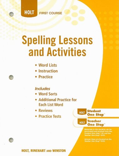 Imagen de archivo de Elements of Literature, Grade 7 Spelling Lessons and Activities: Holt Elements of Literature First Course a la venta por BooksRun