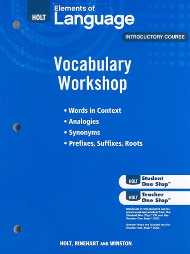 9780030994784: Elements of Language, Grade 6 Vocabulary Workshop: Holt Traditions Vocabulary Workshop Introductory Course (Vocab Workshop 2009)