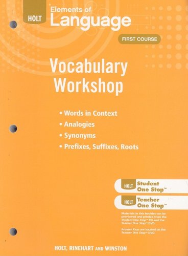 Imagen de archivo de Holt Elements of Language: Vocabulary Workshop: First Course a la venta por Ergodebooks