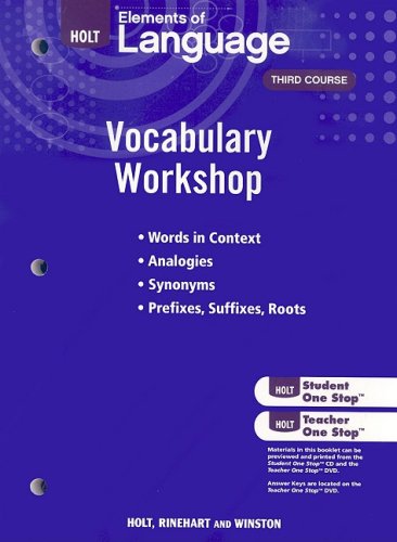 Imagen de archivo de Elements of Language, Grade 9 Vocabulary Workshop: Holt Traditions Vocabulary Workshop Third Course (Vocab Workshop 2009) a la venta por Ergodebooks