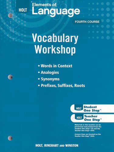 Beispielbild fr Elements of Language, Grade 10 Vocabulary Workshop: Holt Traditions Vocabulary Workshop Fourth Course (Vocab Workshop 2009) zum Verkauf von Allied Book Company Inc.