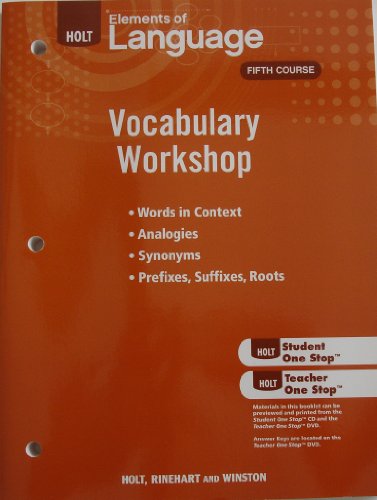 Beispielbild fr Elements of Language, Grade 11 Vocabulary Workshop: Holt Traditions Vocabualry Workshop Fifth Course (Vocab Workshop 2009) zum Verkauf von Allied Book Company Inc.