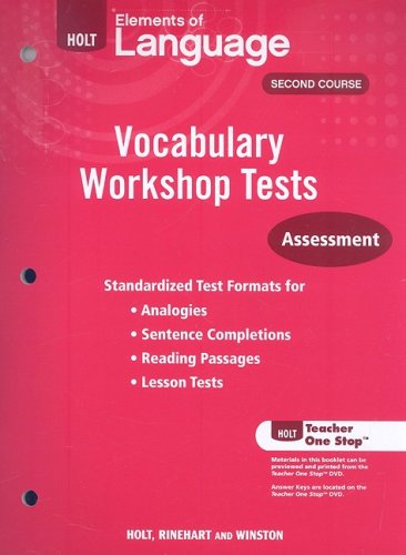 9780030994876: Holt Elements of Language, Second Course: Vocabulary Workshop Tests: Assessment