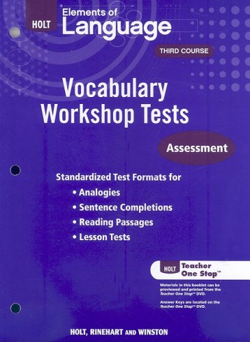Stock image for Holt Traditions Vocabulary Workshop: Vocabulary Workshop Tests for sale by SecondSale