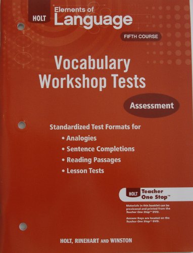 Stock image for Holt Traditions Vocabulary Workshop: Vocabulary Workshop Tests for sale by Georgia Book Company