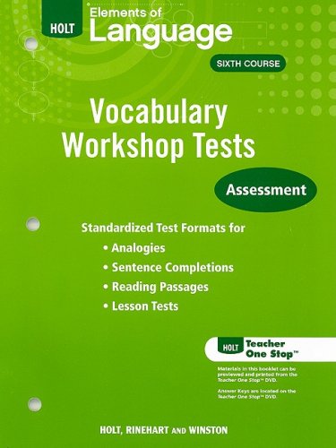 Stock image for Holt Traditions Vocabulary Workshop: Vocabulary Workshop Tests for sale by Allied Book Company Inc.