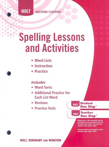 Stock image for Elements of Literature, Grade 8 Spelling Lessons and Activities: Elements of Literature Second Course (Eolang 2009) for sale by Ergodebooks