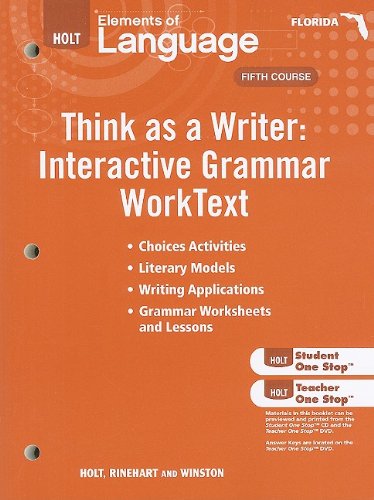 Elements of Language, Grade 11 Think As a Writer Work Test: Holt Elements of Language Florida (Fl Eolang 2010) (9780030995712) by Warriner