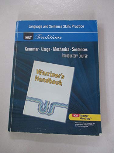 Beispielbild fr Language and Sentence Skills Practice: Support for Warriner's Handbook: Introductory Course (Holt Traditions Warriner's Handbook) zum Verkauf von Books of the Smoky Mountains