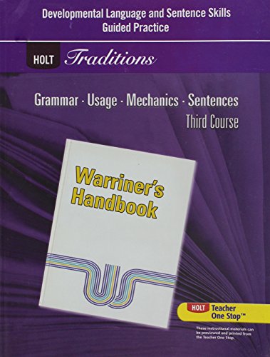 Imagen de archivo de Developmental Language and Sentence Skills Guided Practice: Support for Warrior*s Handbook a la venta por dsmbooks