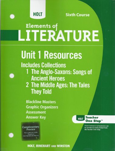 Stock image for Holt Elements of Literature: Unit 1 Resources Grade 12 for sale by Iridium_Books
