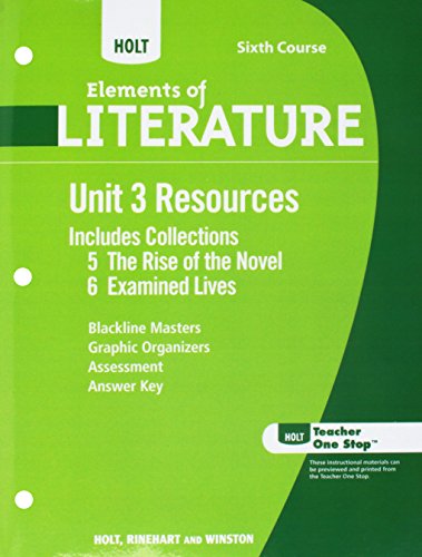 Stock image for Holt Elements of Literature: Unit 3 Resources Grade 12 for sale by Iridium_Books