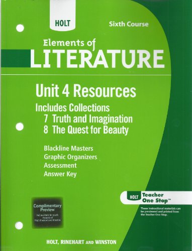 Stock image for Holt Elements of Literature: Unit 4 Resources Grade 12 for sale by Iridium_Books