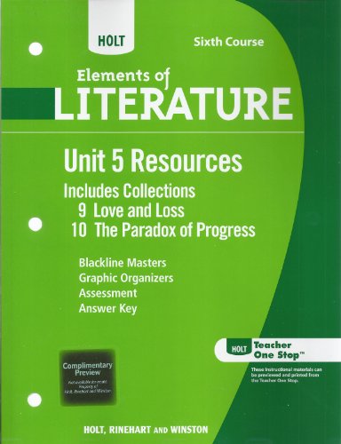 Stock image for Holt Elements of Literature: Unit 5 Resources Grade 12 for sale by Iridium_Books